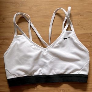 Nike white sports bra